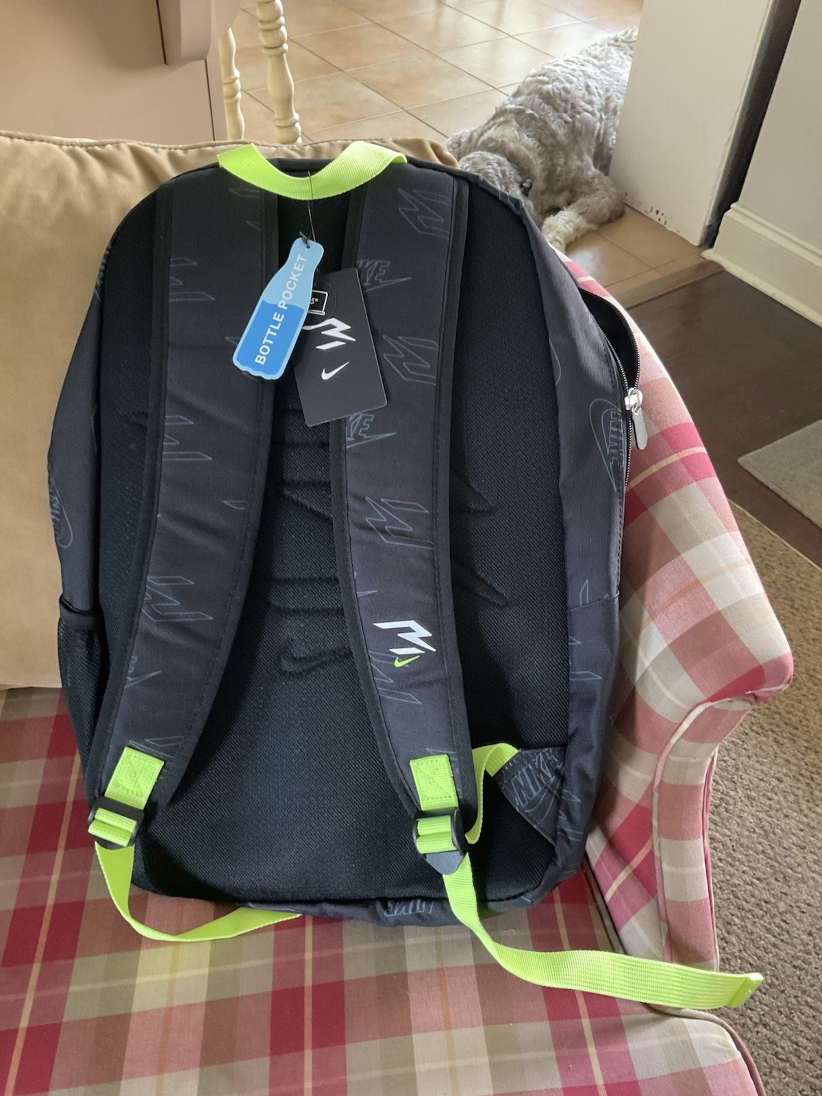 NEW Nike 3BRAND Graphic Backpack Black/Volt 30L Bottle Holder & Pockets Ret $55