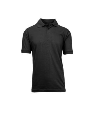 Jump Start By Harvic Mens Short Sleeve Pique Polo Shirts in Black-Large