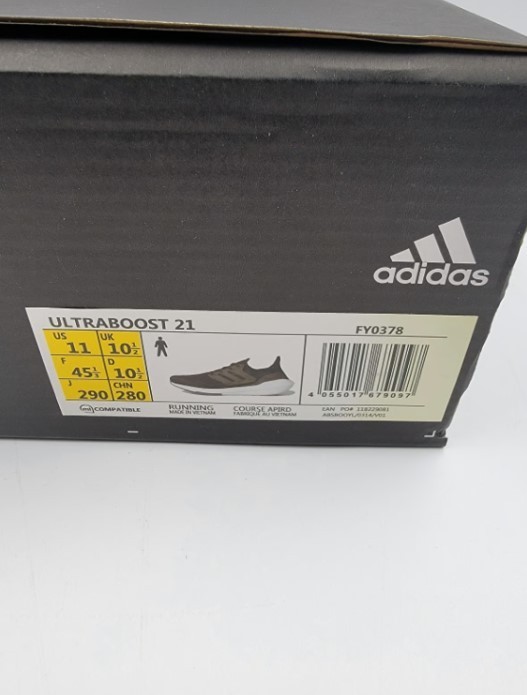 Adidas Ultraboost 21 Black Mens Running FY0378 NEW Size 11