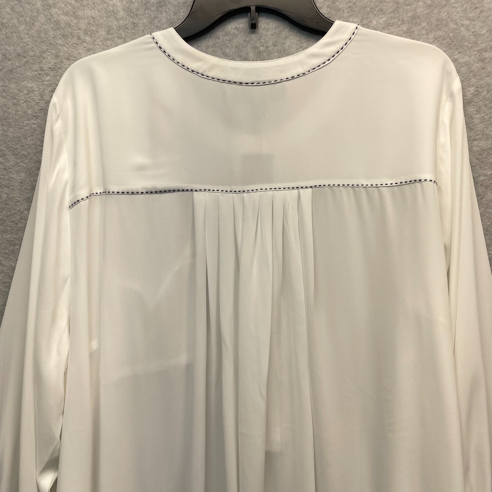 Lane Bryant Popover Blouse Womens Plus 22/24 White Lightweight Semi-Sheer