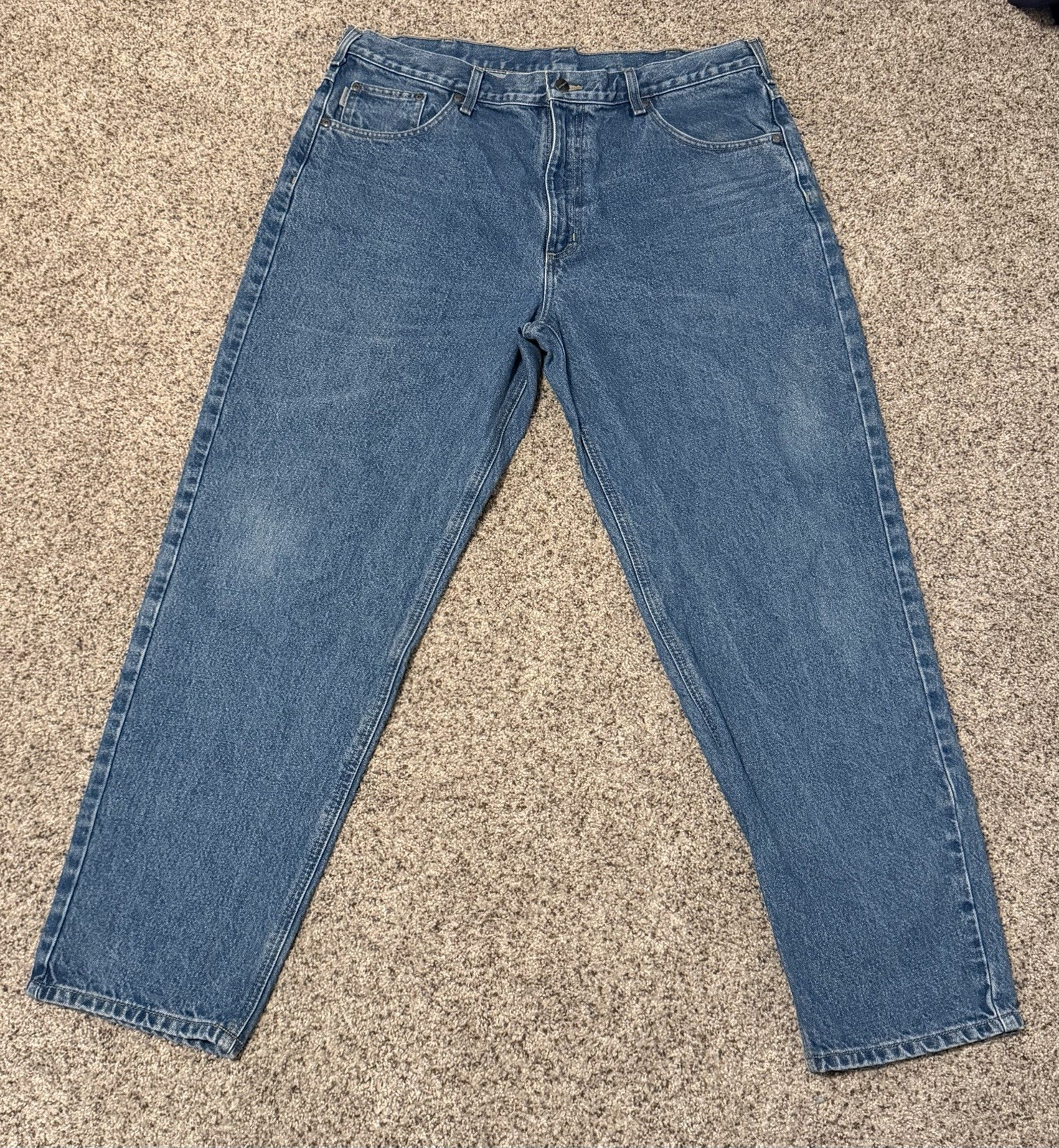 Carhartt B17 DST Relaxed Fit Jeans Men’s 40×32 Medium Wash 100% Cotton Workwear