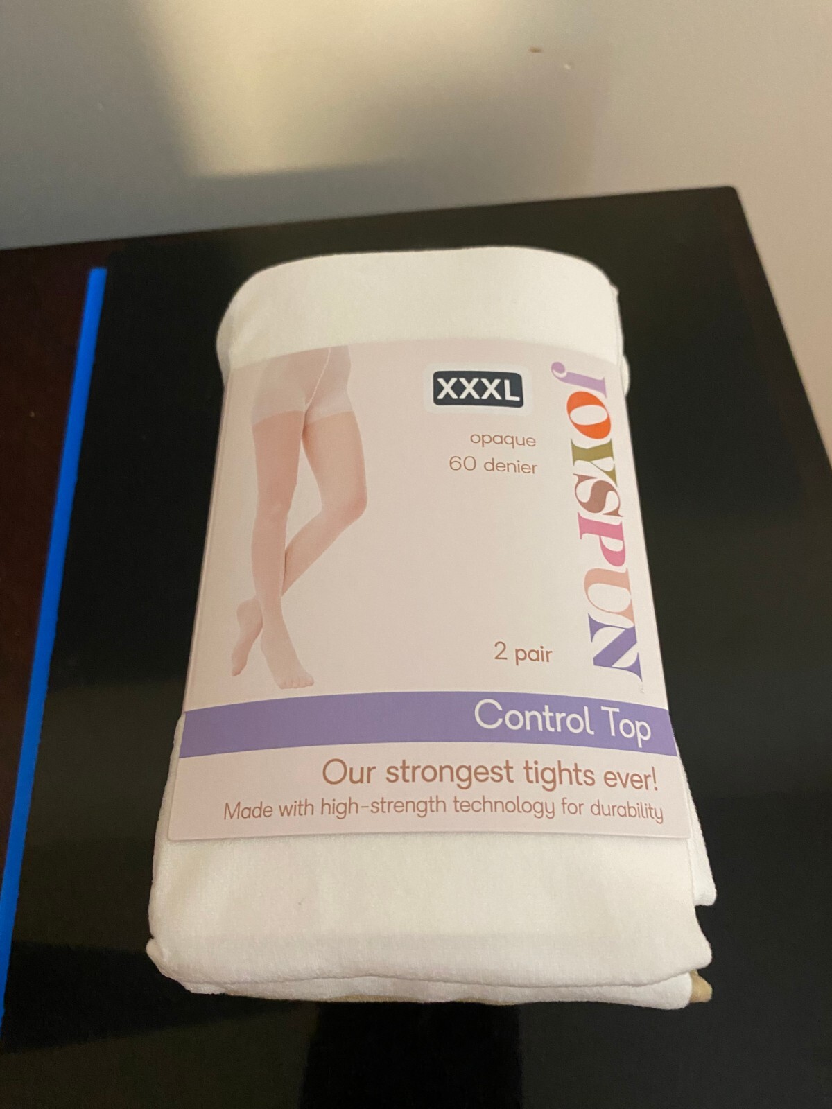 NEW WOMEN’S SIZE XXXL JOYSPUN 2 PACK WHITE /CHINO OPAQUE TIGHTS 60 DENIER