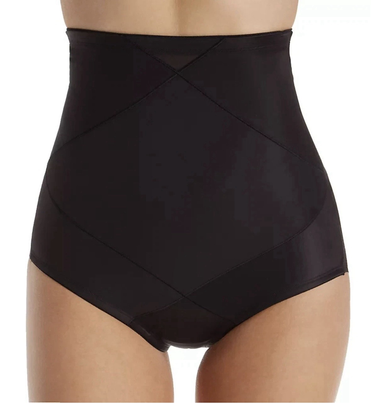 Miraclesuit Shaping Panty Brief Sz L Black 2415 Tummy Tuck High Waist Shapewear