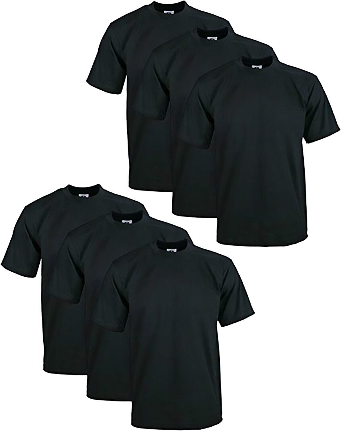 6 PACK PROCLUB PRO CLUB MENS HEAVYWEIGHT BLACK SHORT SLEEVE T SHIRTS COTTON TEE