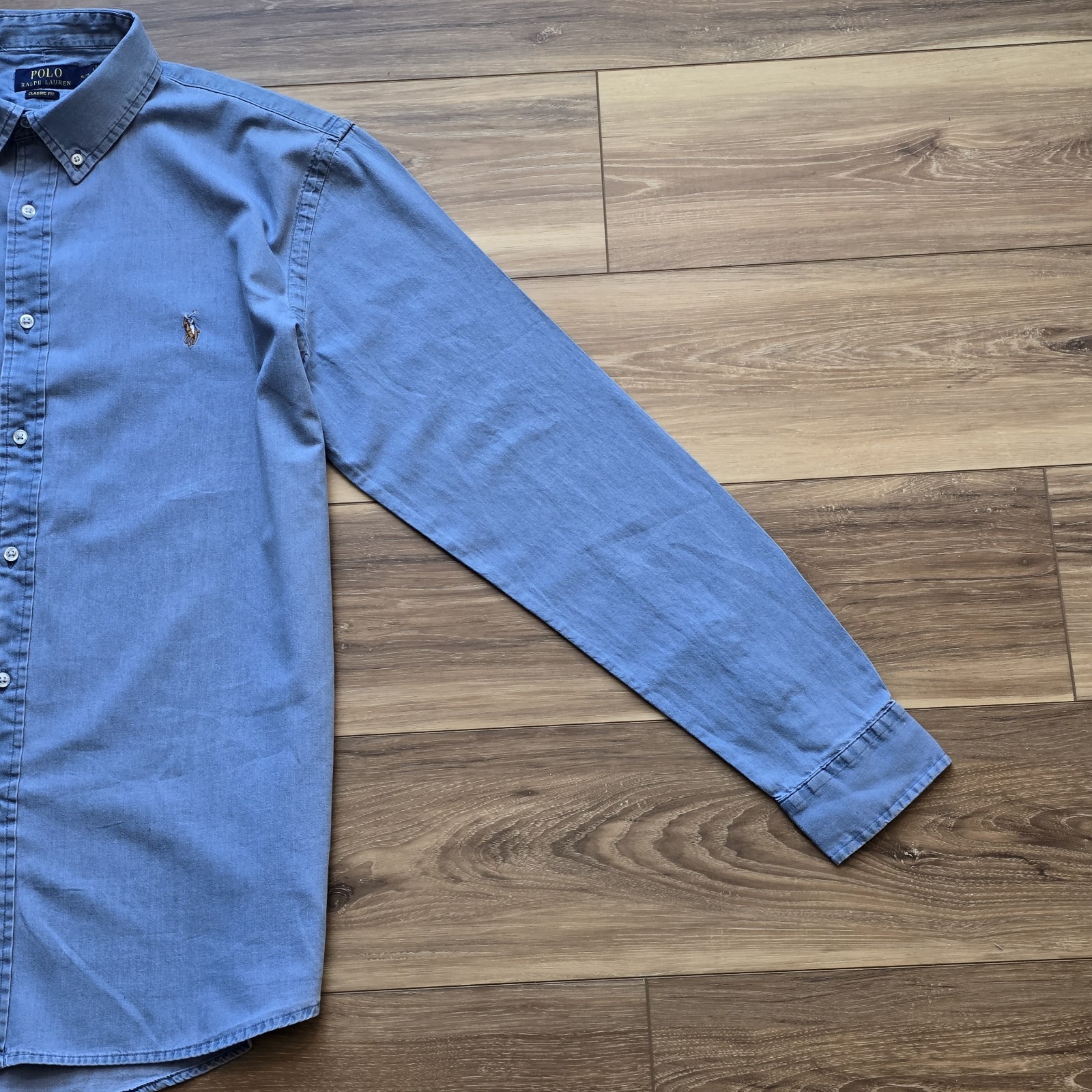 Polo Ralph Lauren Men’s Classic Fit Indigo Chambray Shirt Long Sleeve Button