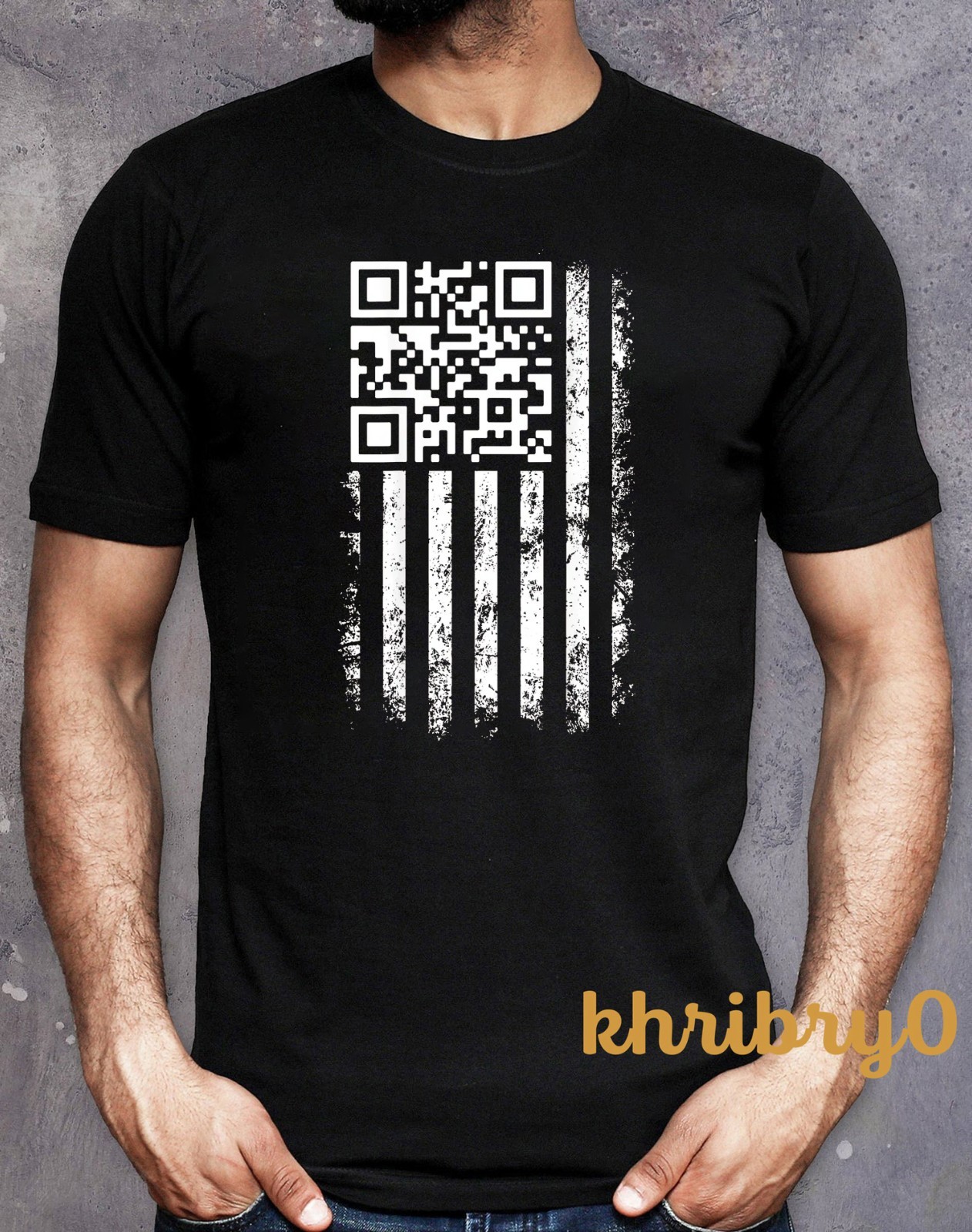 Funny QR Scan Me President Trump Dancing Code T-shirt