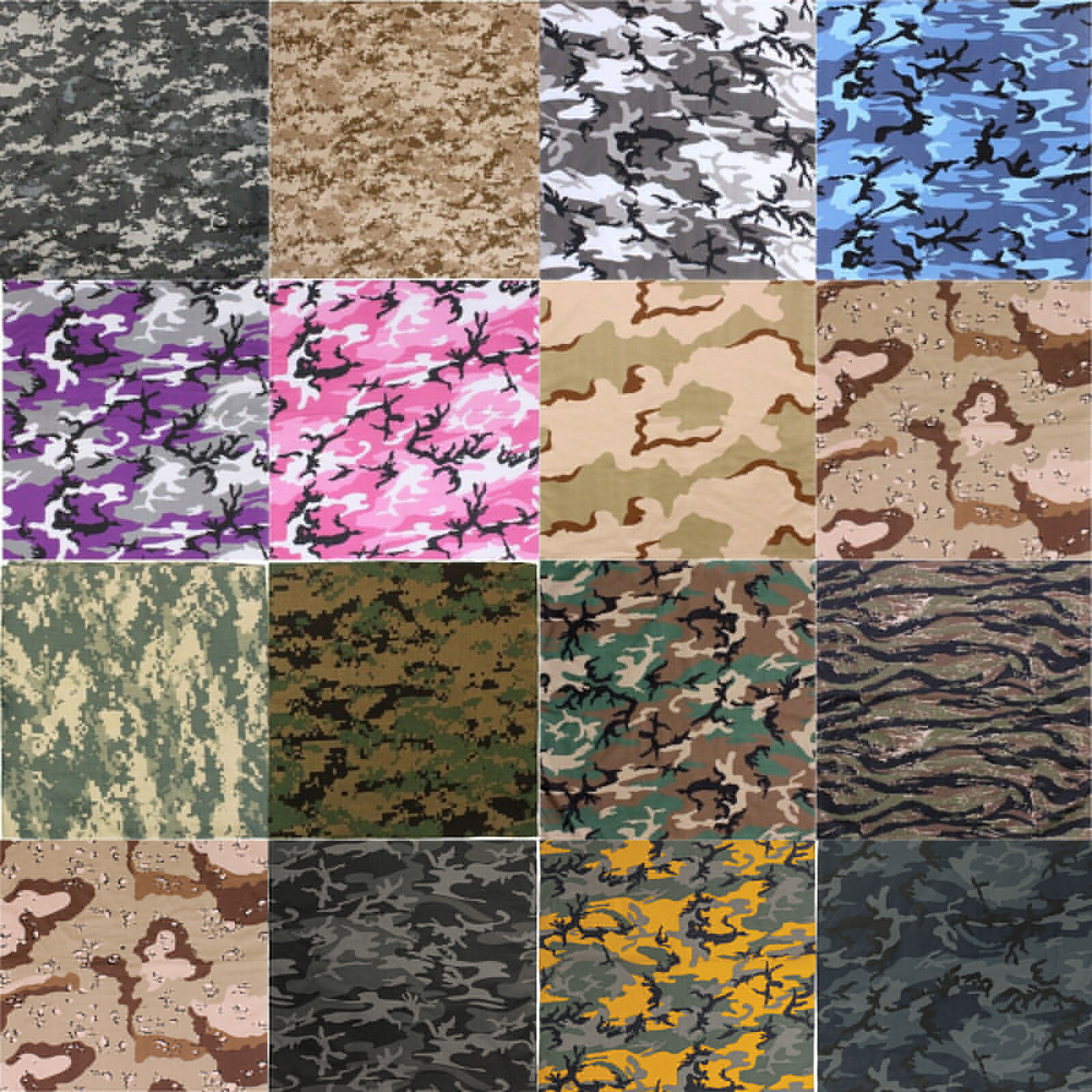 Jumbo Camouflage Bandana Cotton Sport Biker Extra Large Camo Head Face Wrap 27″