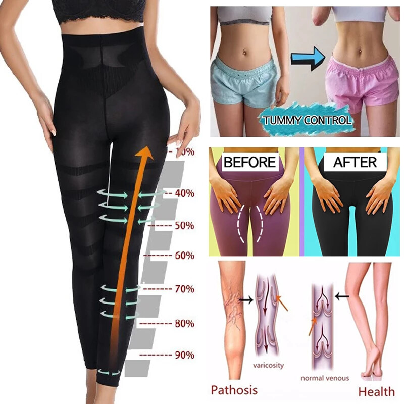 Women High Waist Anti-Cellulite Compression Leggings Leg Slimming Body Shaper