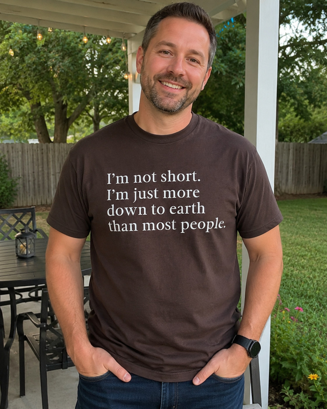 IM NOT SHORT funny novelty slogan gift T-shirt mens womens joke t shirt