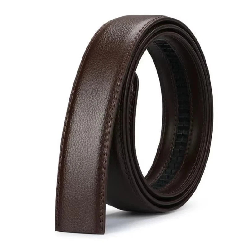 Luxury Men’s Automatic Buckle Belt Ratchet Strap Black Brown Leather Strap Jeans