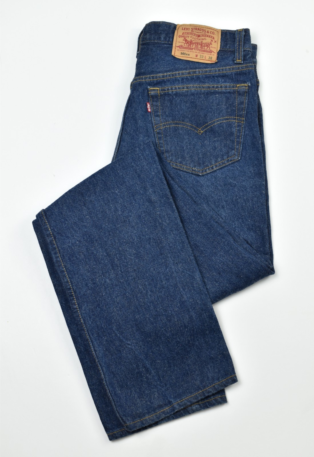 VTG Levi’s 501xx Denim Jeans 31 x 34.75 (33×38) Made in USA Fuzzy 100% Cotton