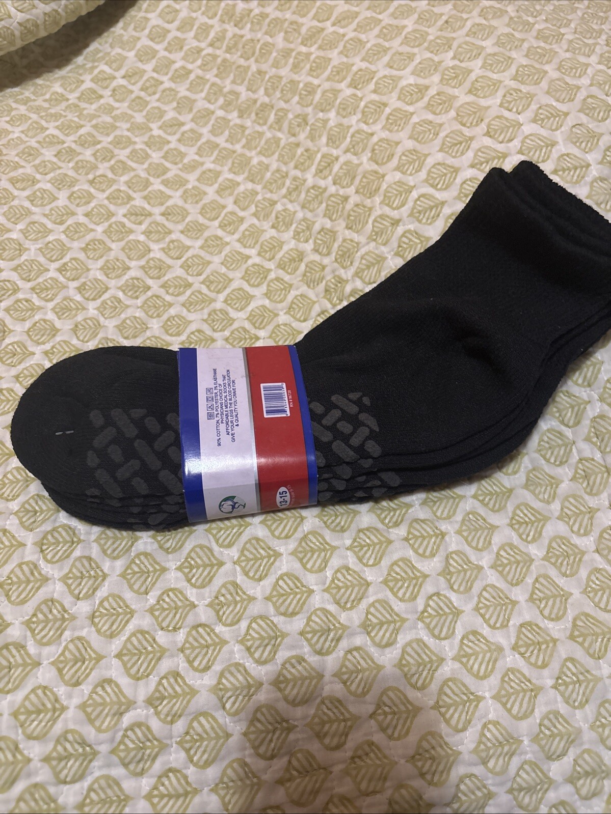 Socks Diabetic Ankle No Skid Socks – Black.13-15 .DWeitzner.