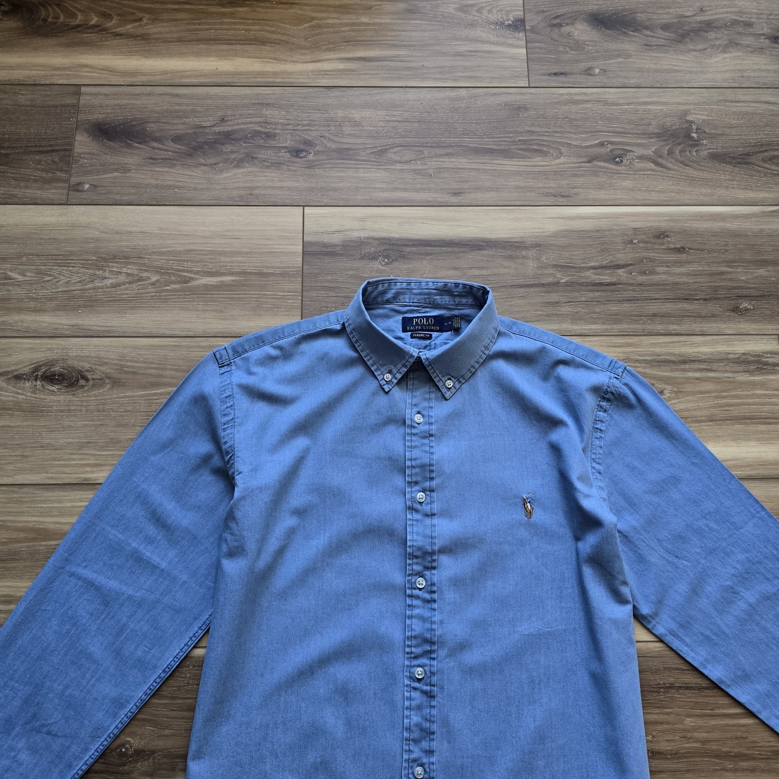 Polo Ralph Lauren Men’s Classic Fit Indigo Chambray Shirt Long Sleeve Button
