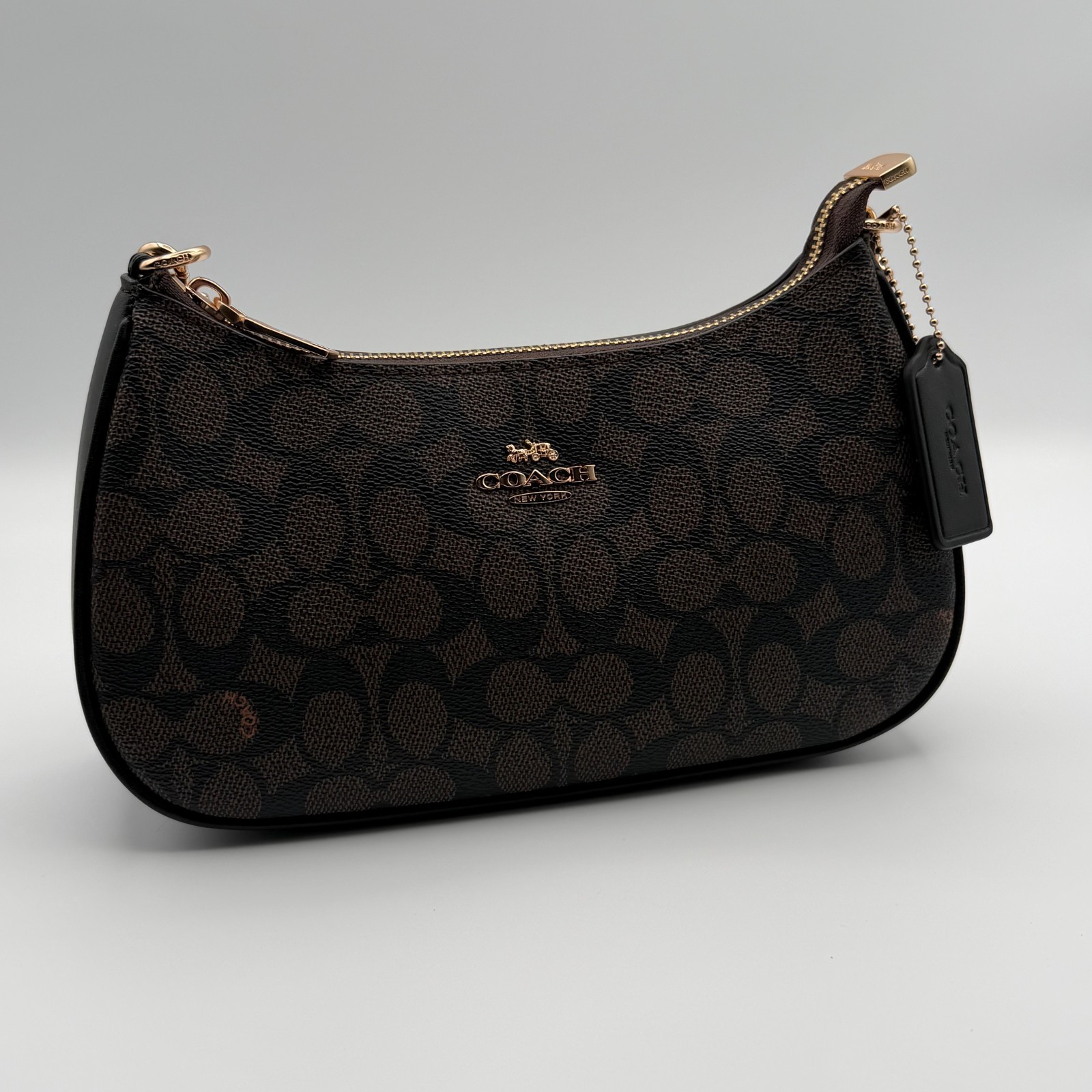 Coach Teri CV933 Brown Women’s Shoulder Bag Signature Canvas Purse