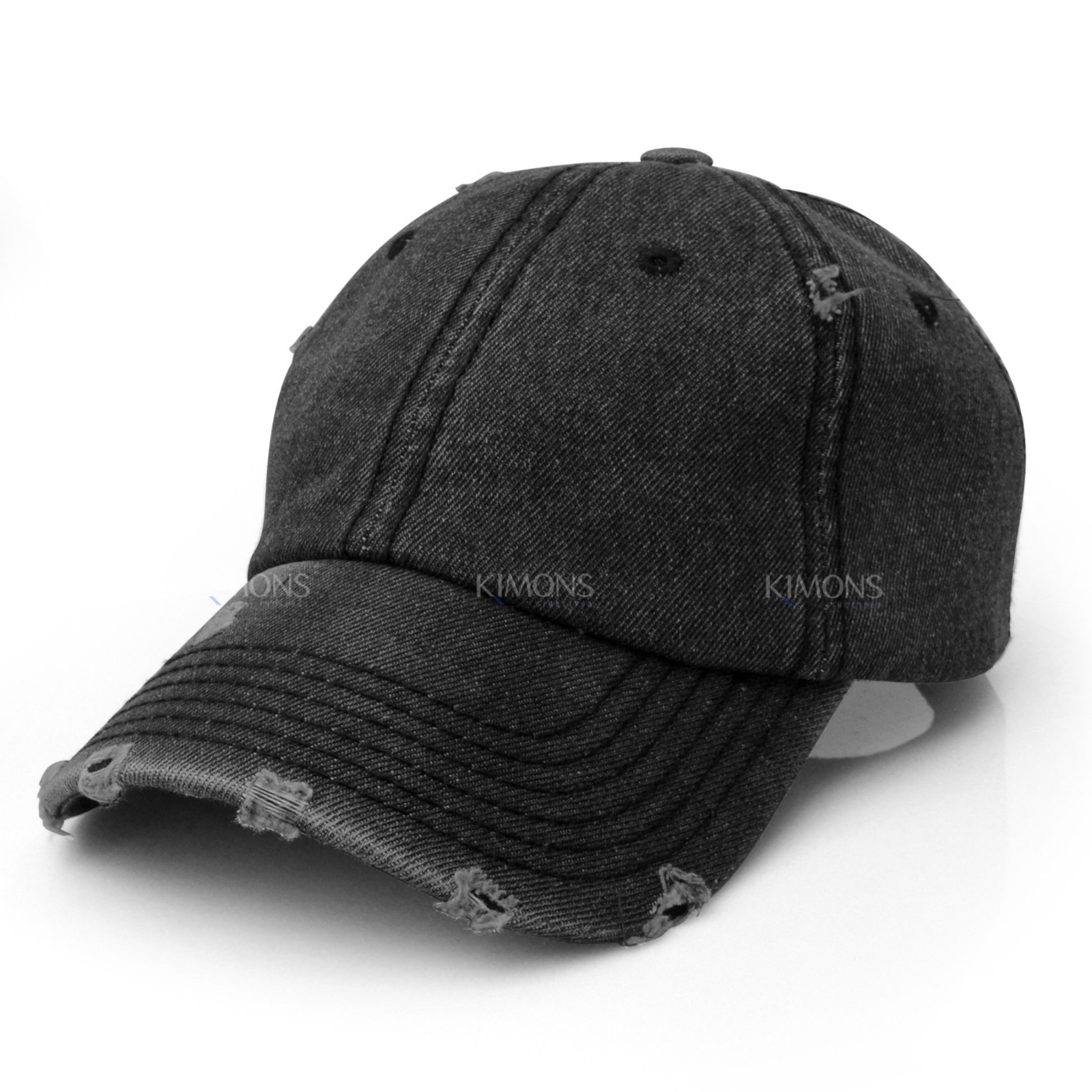 Vintage Washed Cotton Baseball Cap Distressed Solid Polo Denim Hat Dad Ball Army