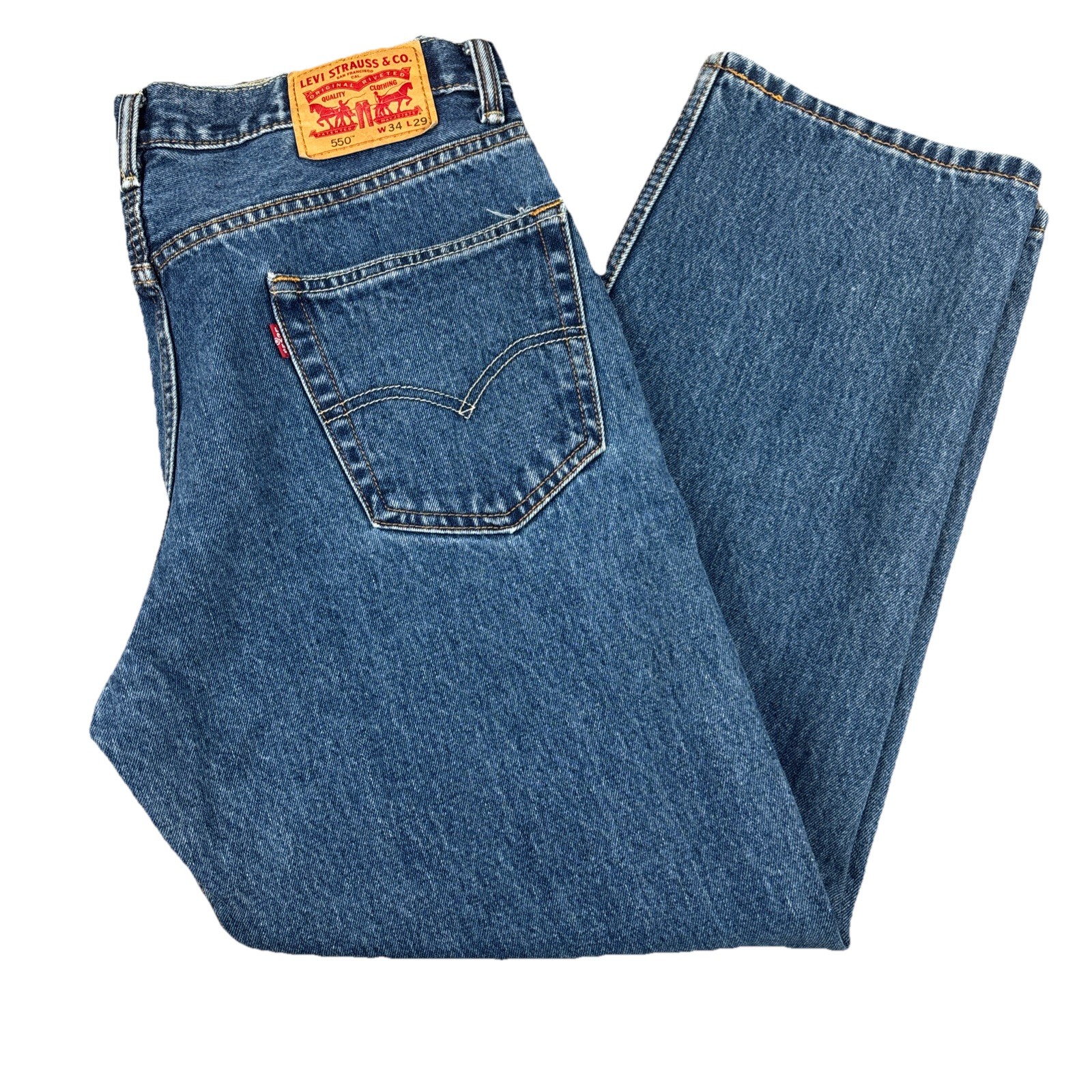 Levi’s 550 Men’s 34×29 Relaxed Fit Jeans – Blue Medium Wash