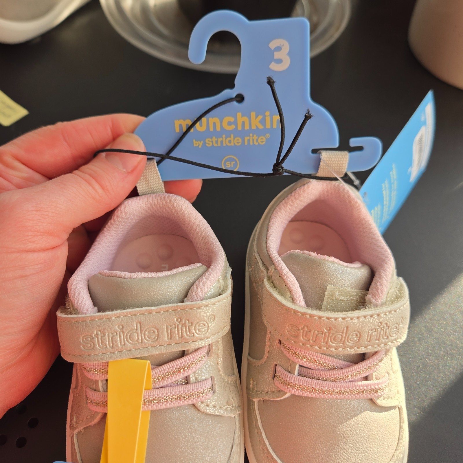 YOU PICK – Munchkin by Stride Rite Baby Girls Sneakers Pink & Gold Sizes 3 4 5 6