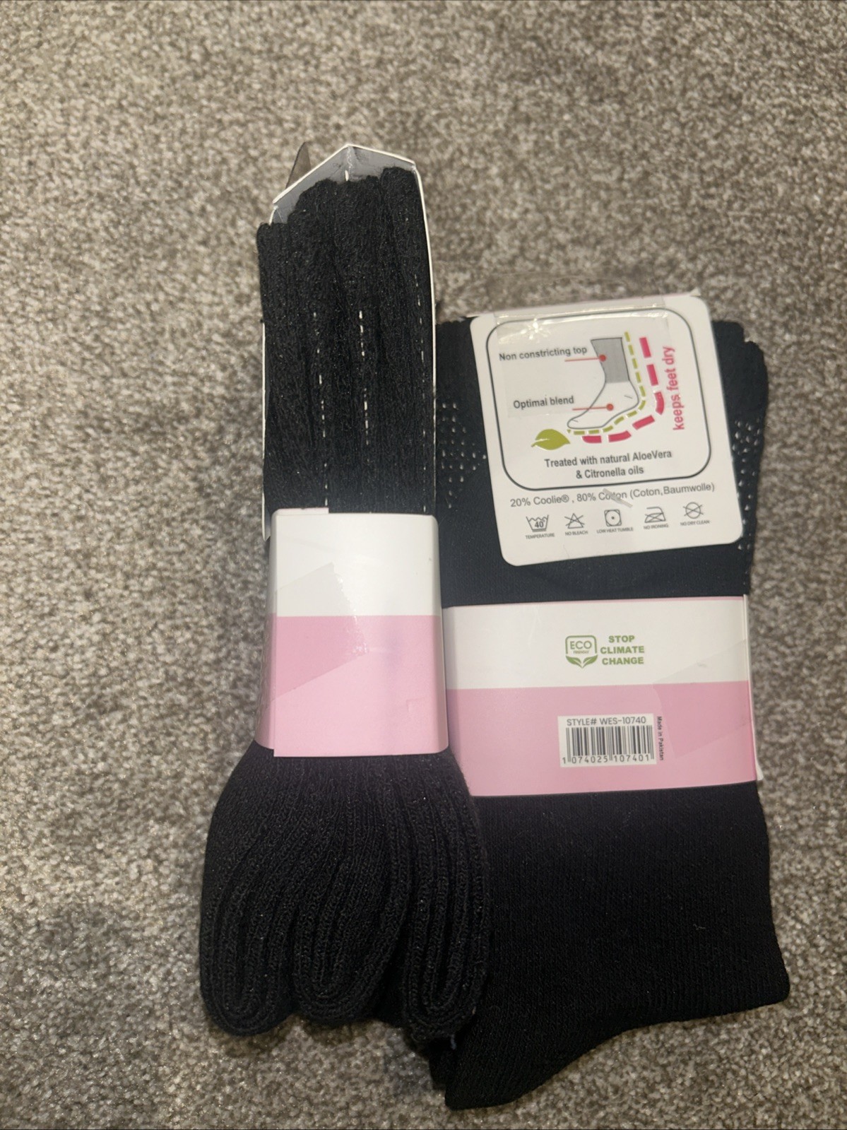 6 pairs Cotton Diabetic Extra Wide Socks L-XL size 9-11 Black NEW⚡️⚡️⚡️