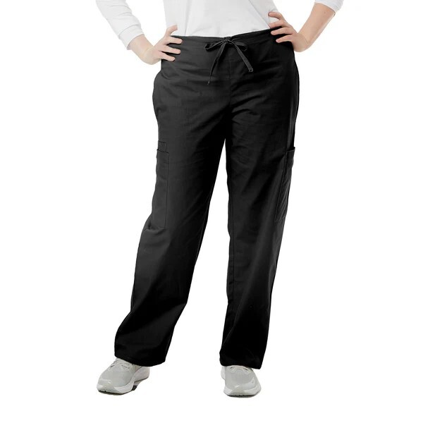 LADIES DRAWSTRING SIDE ELASTICATED STRETCH WAIST WORK TROUSERS POCKETS PANT