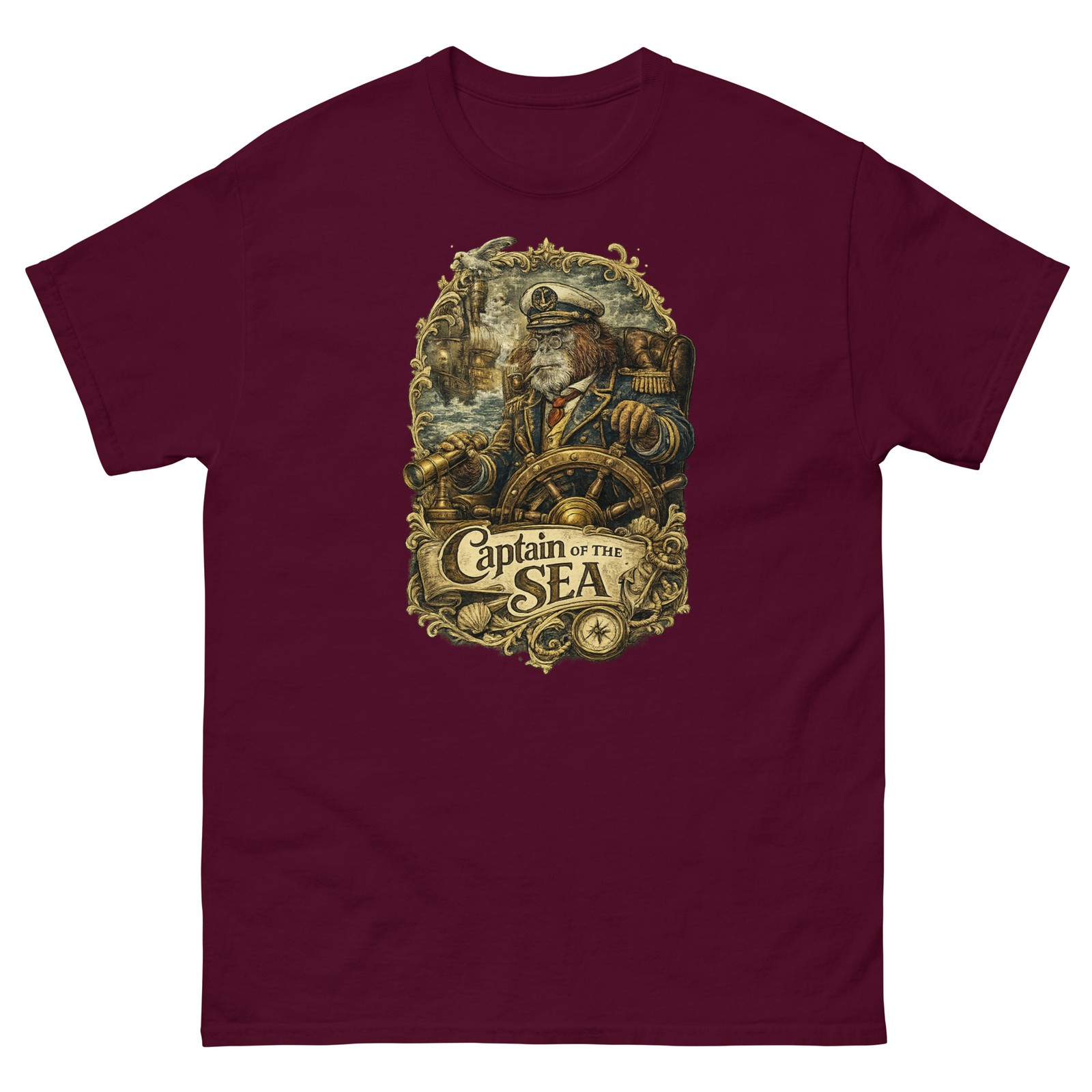 Captain of the Sea Vintage Orangutan Steampunk Unisex T-Shirt