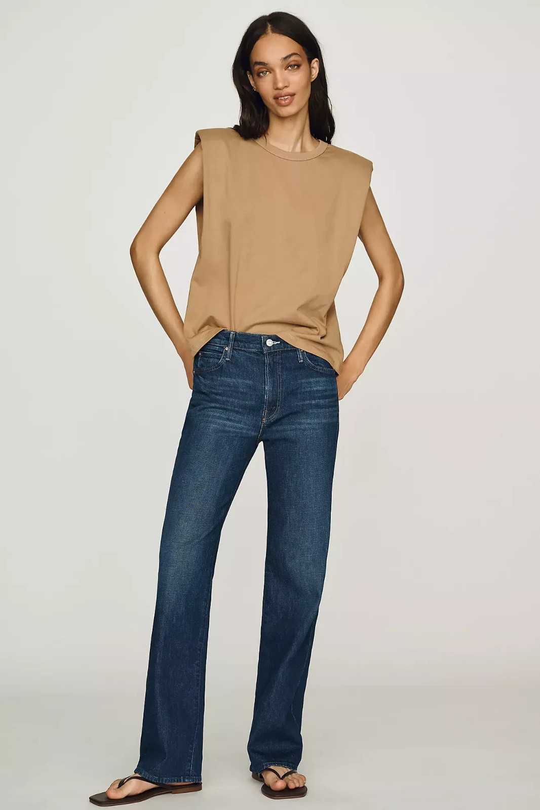 Anthropologie MOTHER Kick It Mid-Rise Straight-Leg Jeans
