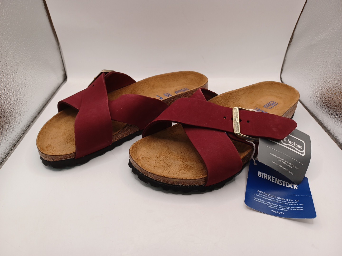 NEW Birkenstock Siena II Suede Leather Softbed Sandal-Maroon Size EU 37 US W6 M4