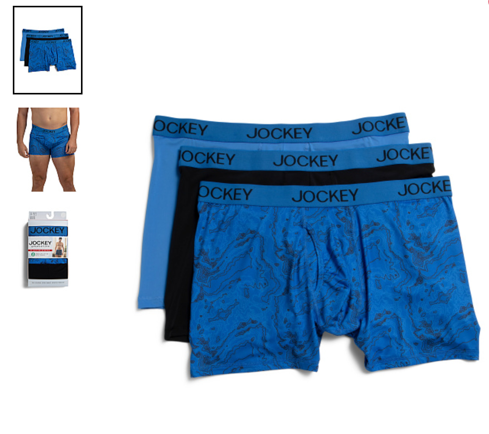 Men’s Jockey 3-Pack Microfiber Stretch Staycool Staynew (Blue -Black ) Underwear