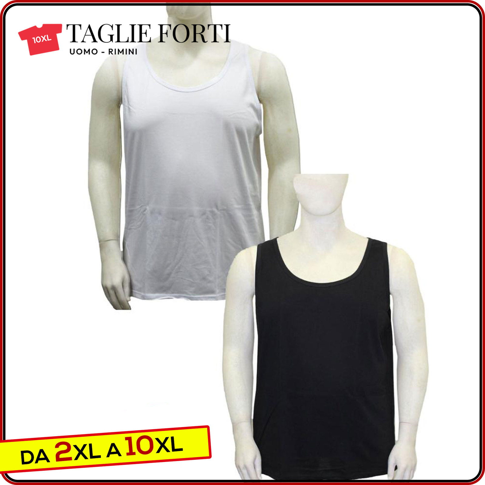 men’s underwear PLUS SIZES tank top wide shoulder cotton jersey from 2 XL to 10