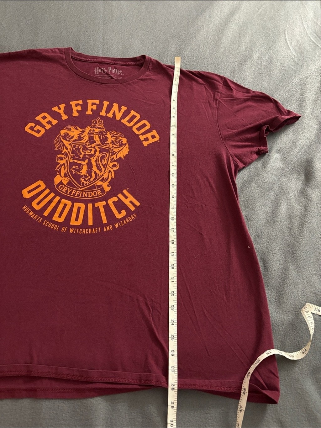 Harry Potter Gryffindor Quidditch Graphic Tee Burgundy XXL Hogwarts