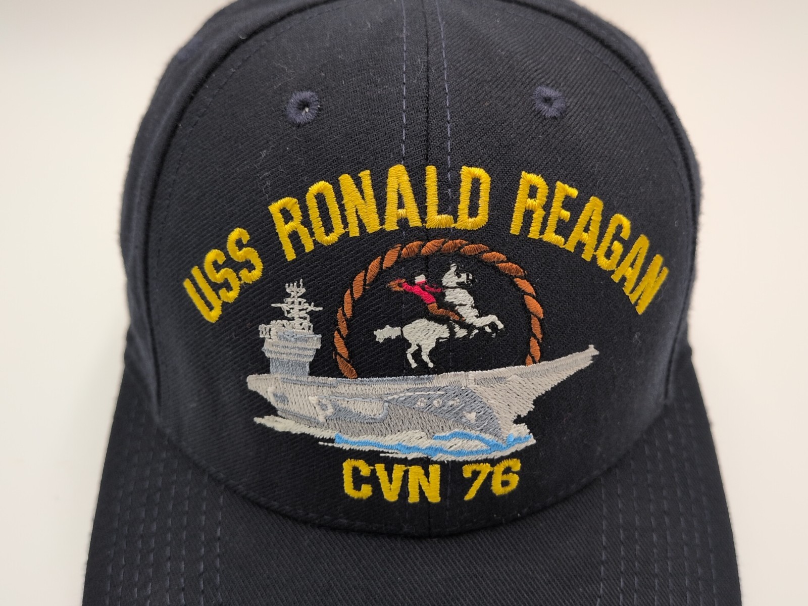 Vtg USS Ronald Reagan CVN 76 US NAVY Baseball Snap Back Hat Cap By The Corps USA