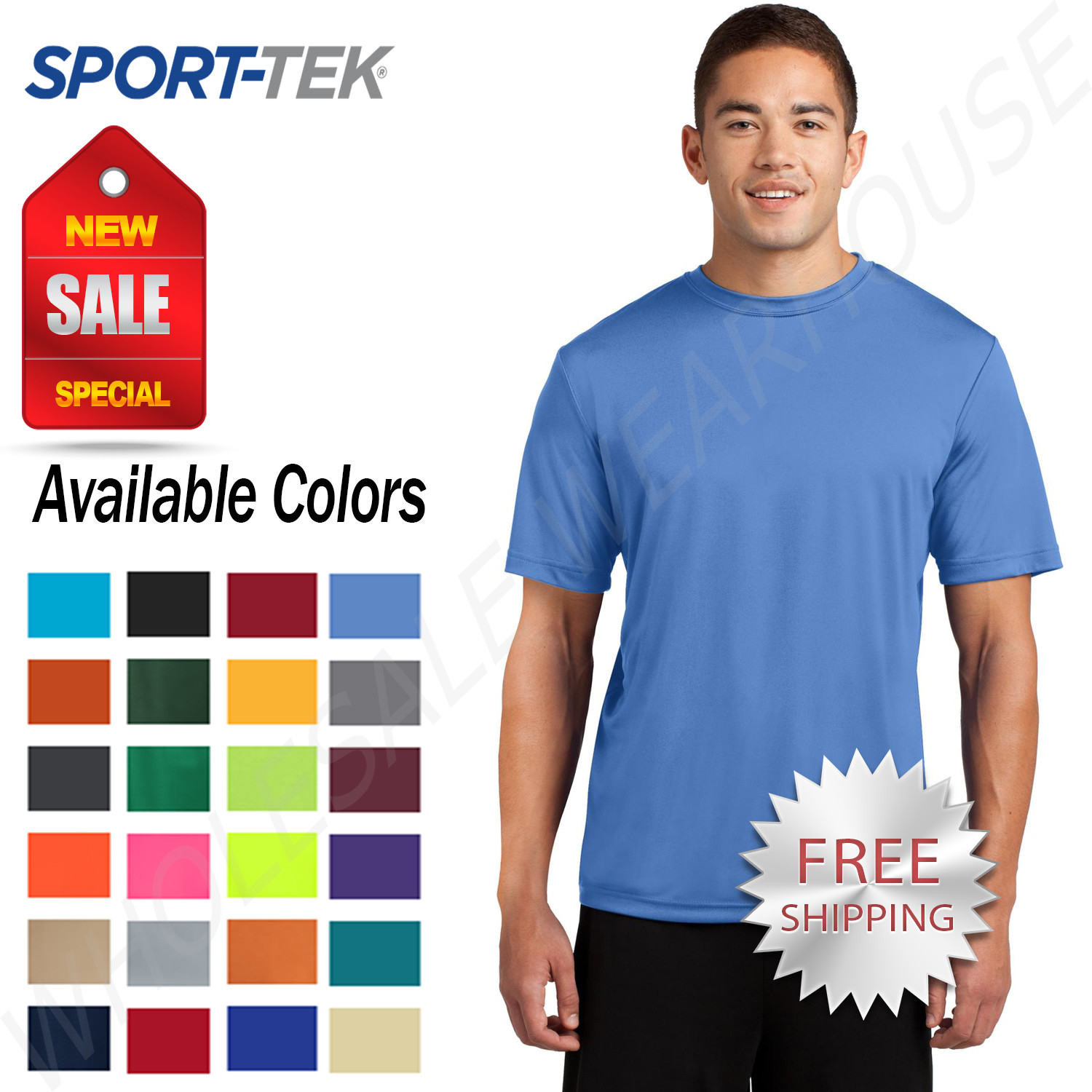 Sport Tek Men’s Dri-Fit PosiCharge Workout S-4XL T-Shirt M-ST350