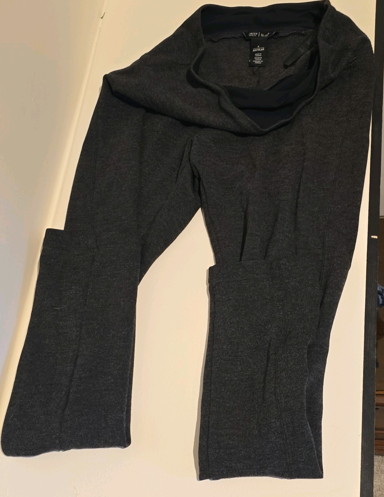 White House Black Market Womens Knit Pants Size Large Black Boot Model Spandex
