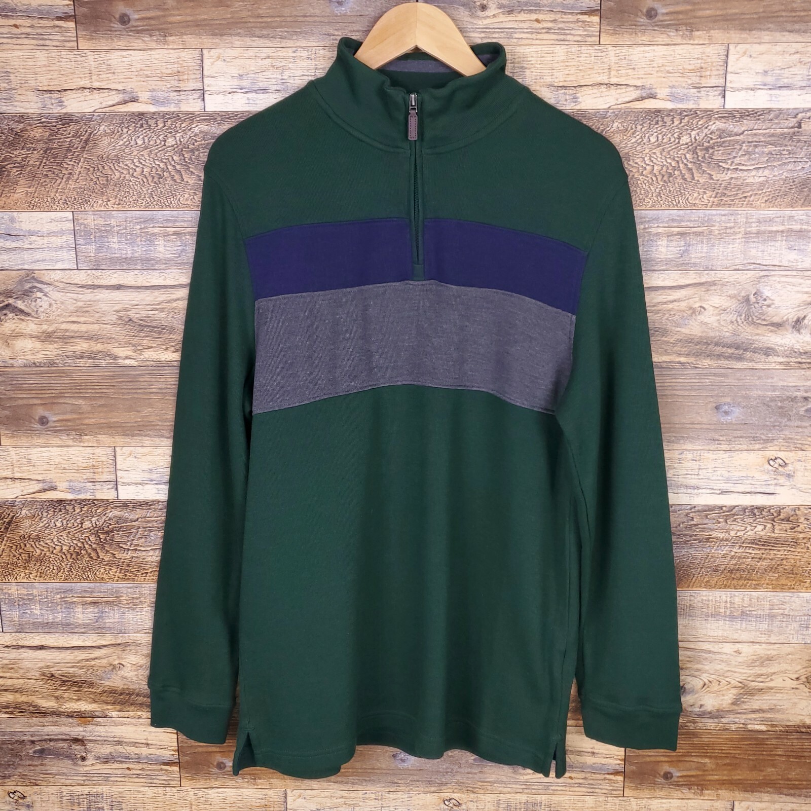 CLUB ROOM Men’s 1/4 Zip Pullover Sweater Green Size L