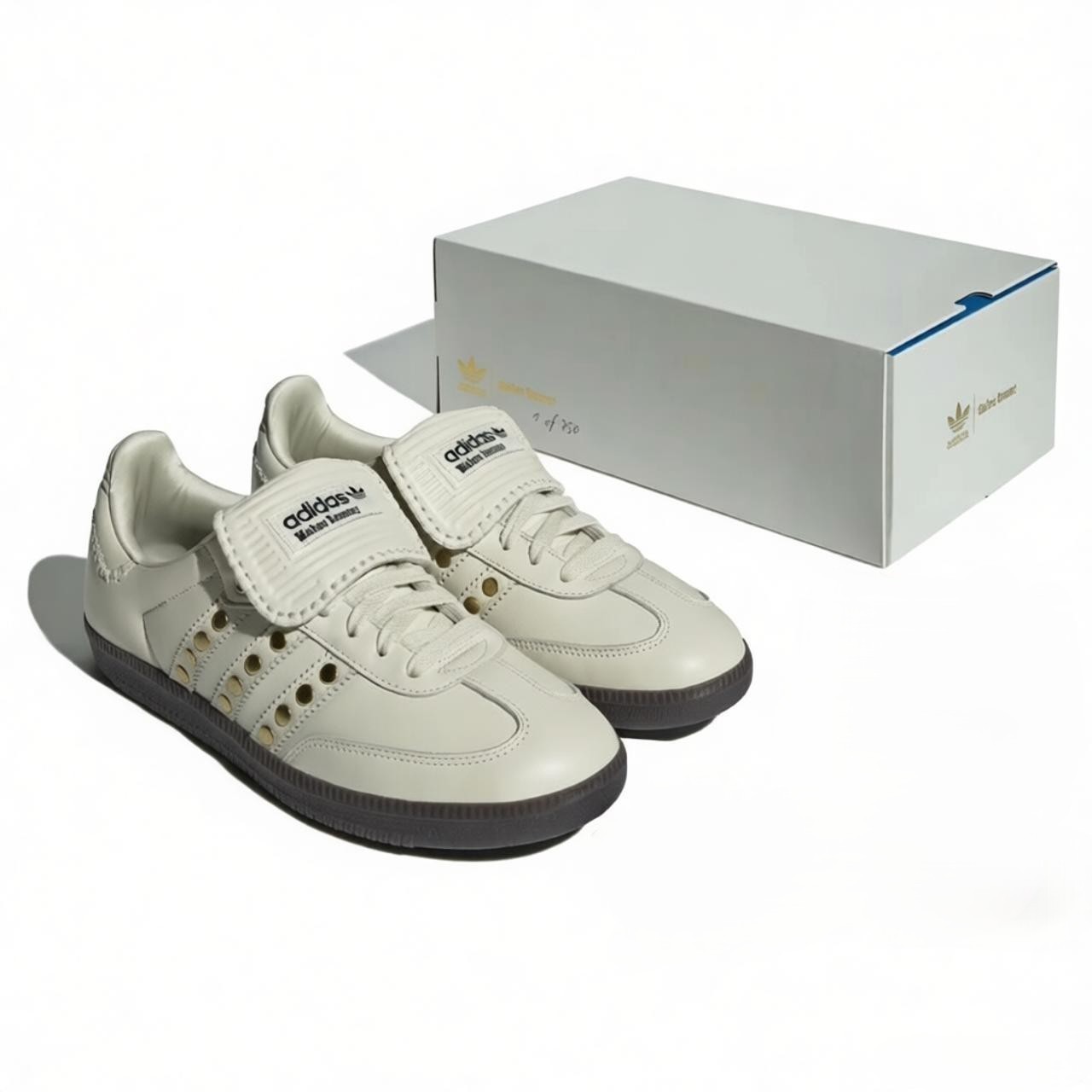 Wales Bonner × adidas Samba Studded Cream White IG 4304 New With Box