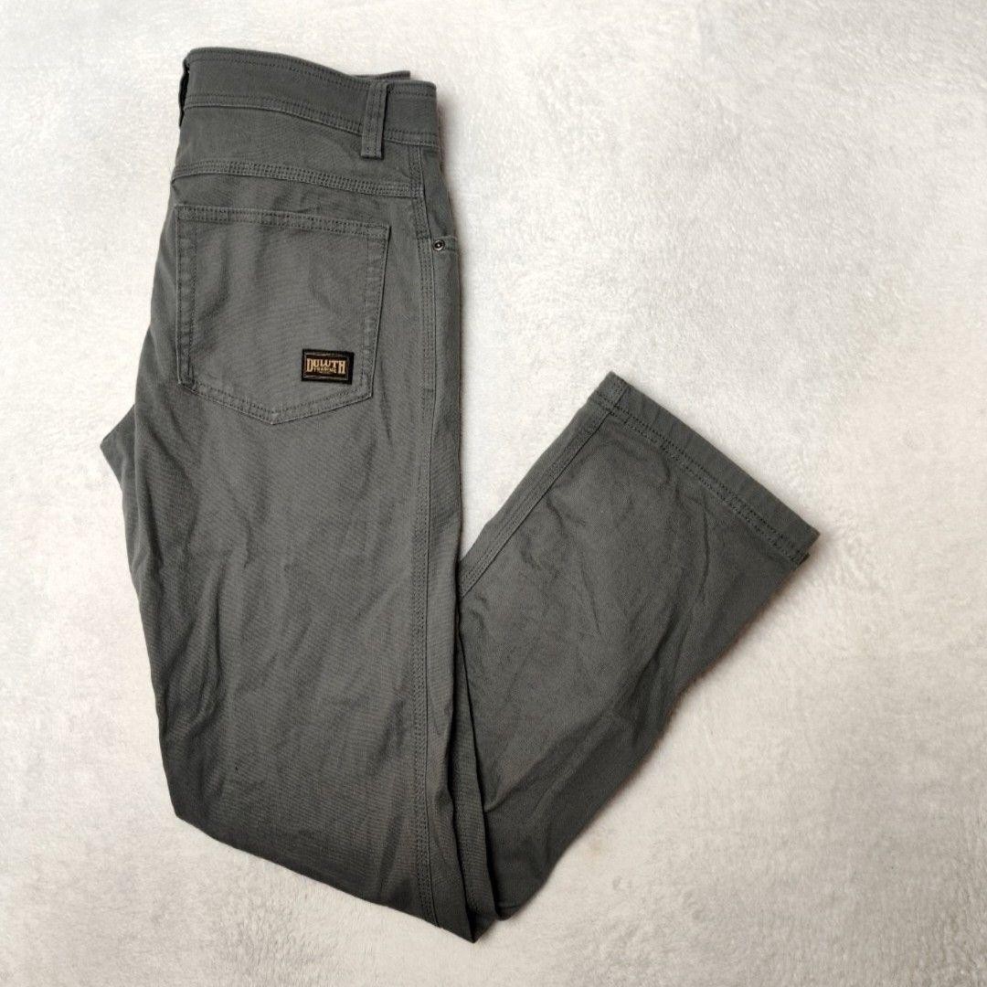 Duluth Trading Pants Mens 32×32 Gray Chino Slim DuluthFlex Fire Hose Slim Work