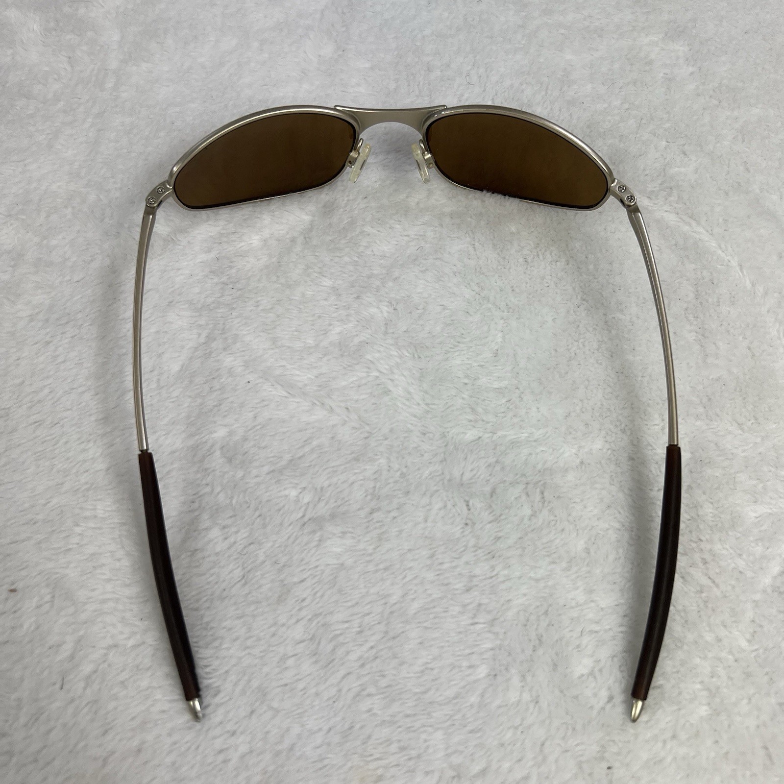 Vintage Oakley A Wire 2.0 Sunglass Gold Tan Frame Gold Brown Lenses