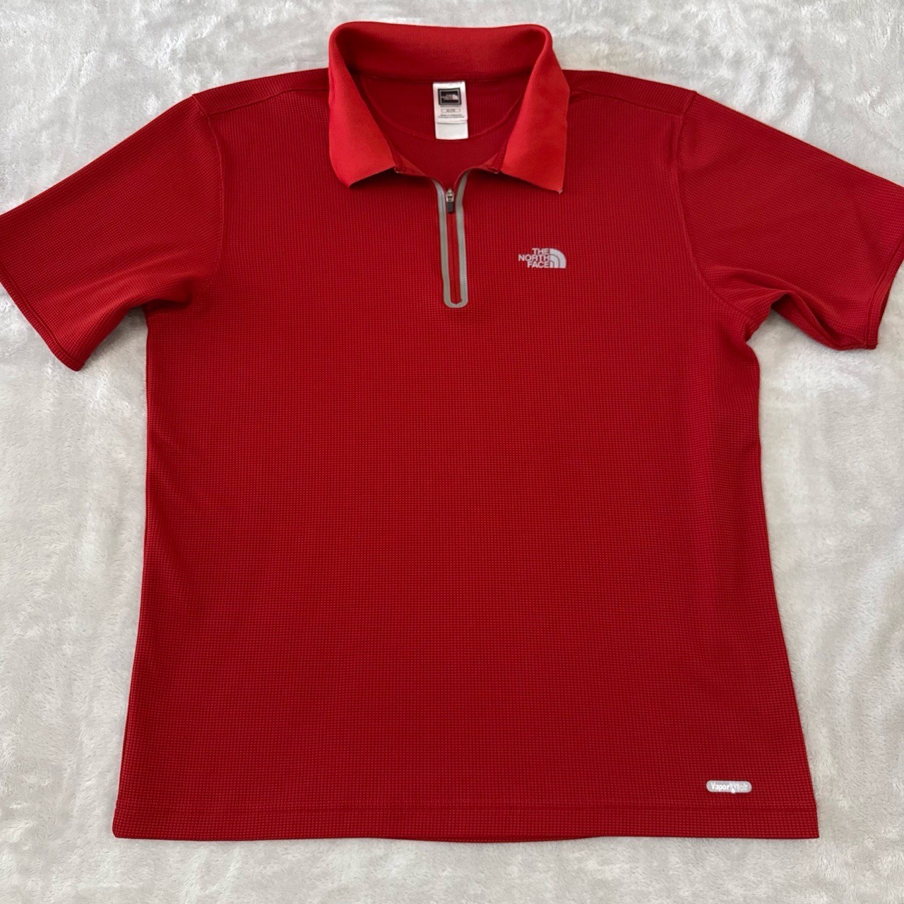 The North Face Polo Shirt Mens Large Red Quarter Zip Active Casual Sporty