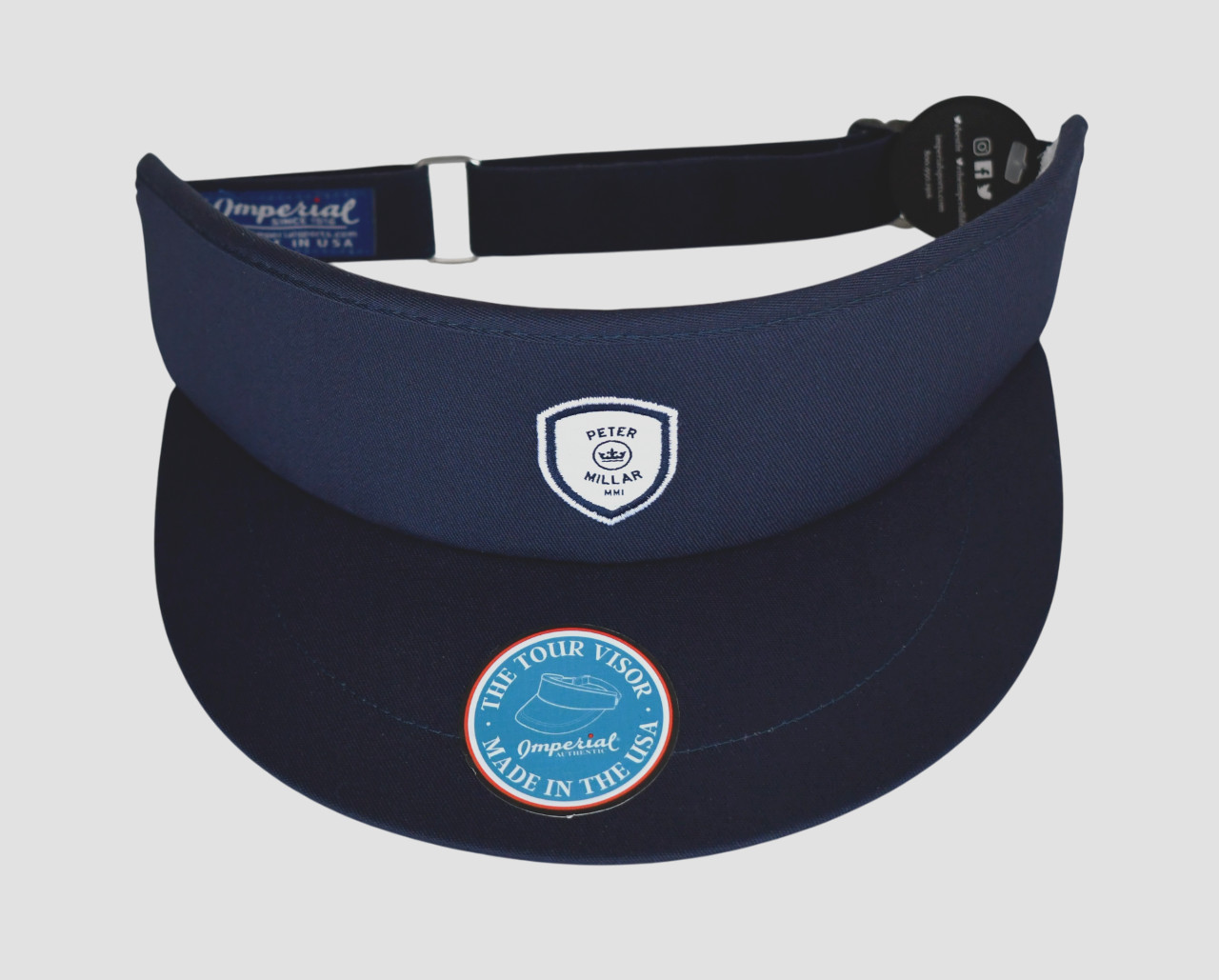 NEW PETER MILLAR Imperial Crown Crest Tour Adjustable GOLF VISOR Hat One Size