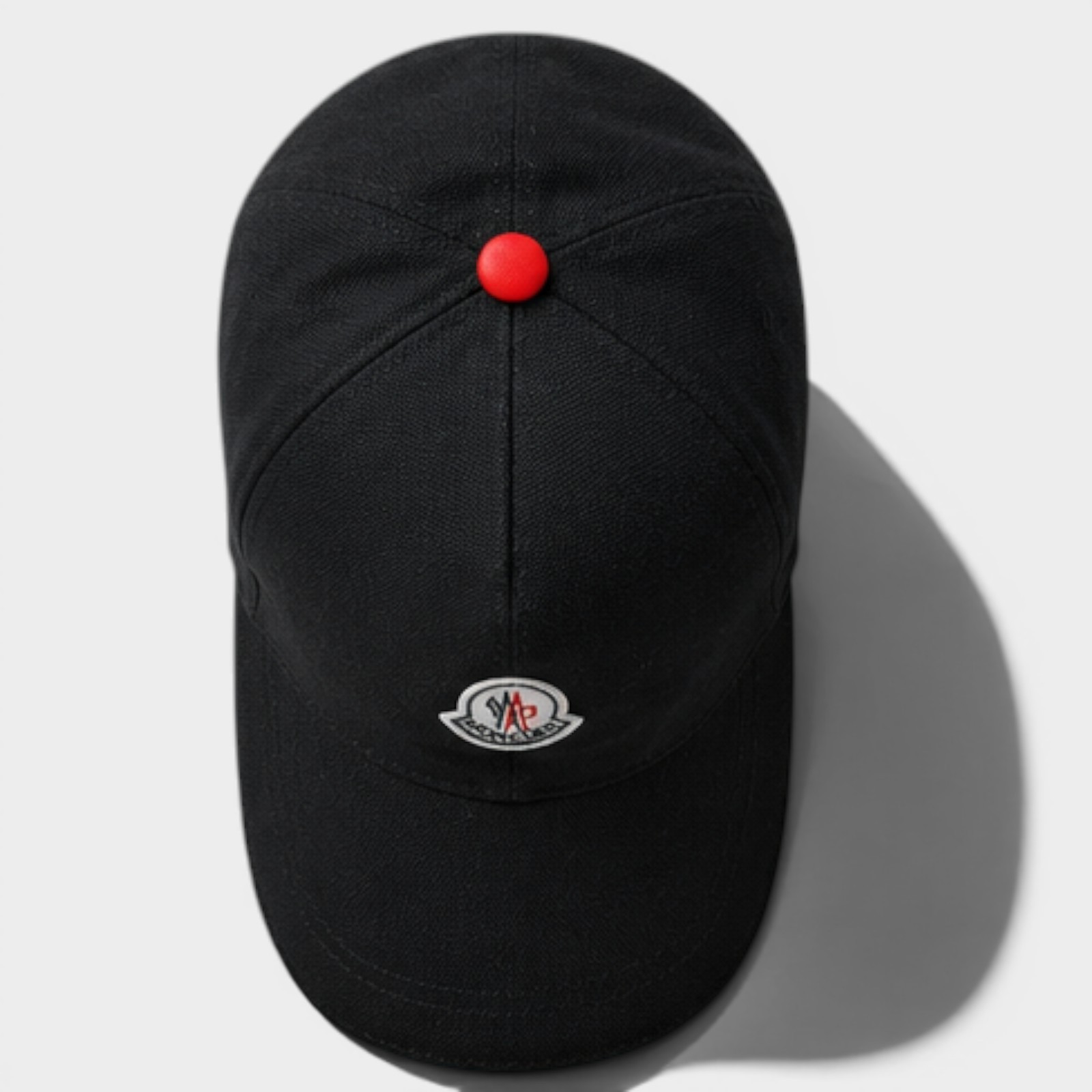 Classic Moncler Black & Red Adjustable Baseball Cap Luxury Casual Designer Hat