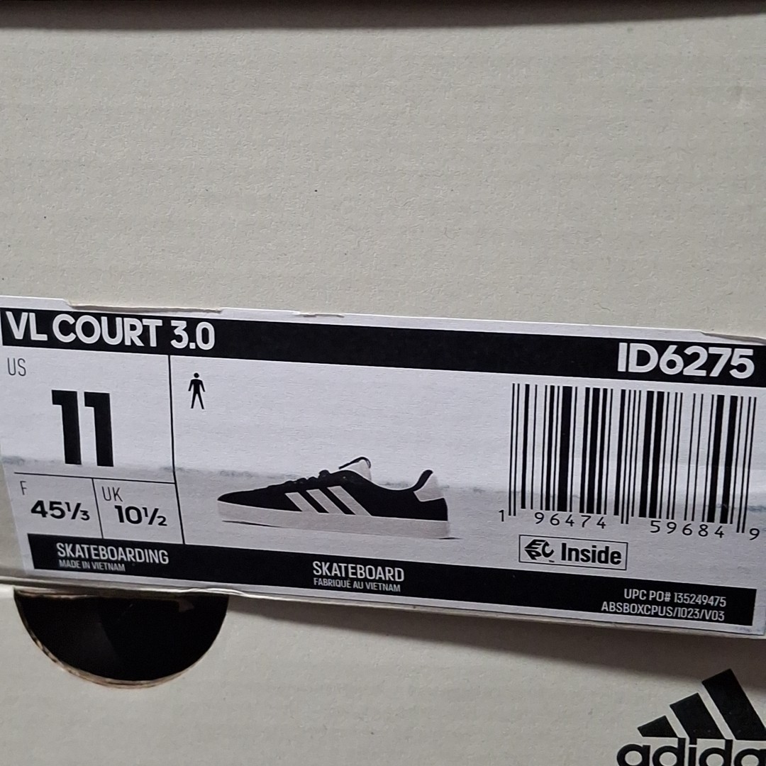 Adidas ID6275 Men’s Size 11 VL Court 3.0 Sneaker, Legend Ink/Cloud White