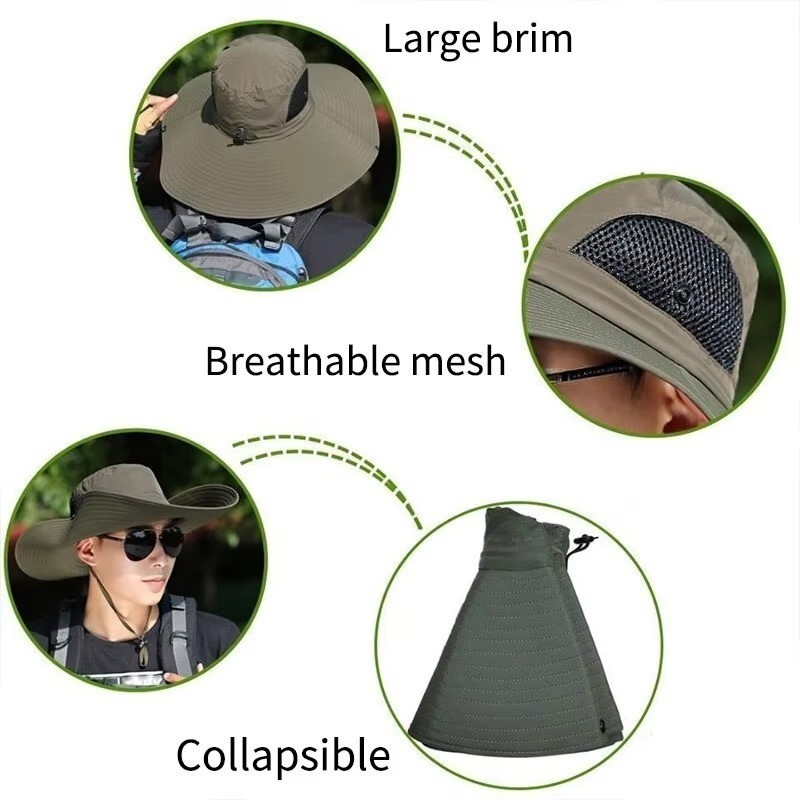 UV Protective Sun Hat- Breathable Wide Brim for Men/Women,Summer Fishing&Camping