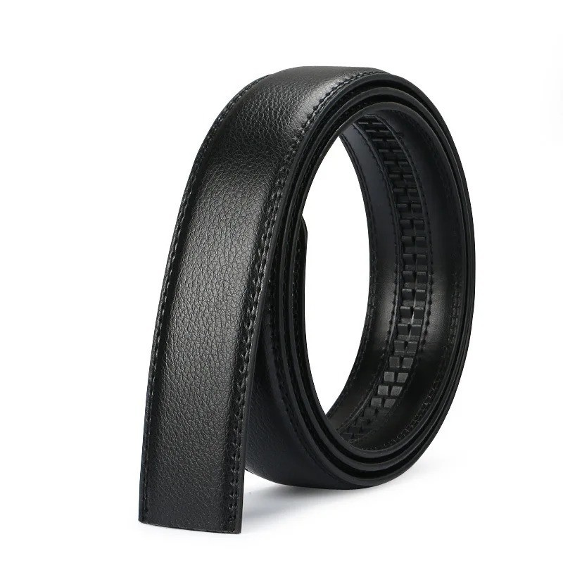 Luxury Men’s Automatic Buckle Belt Ratchet Strap Black Brown Leather Strap Jeans