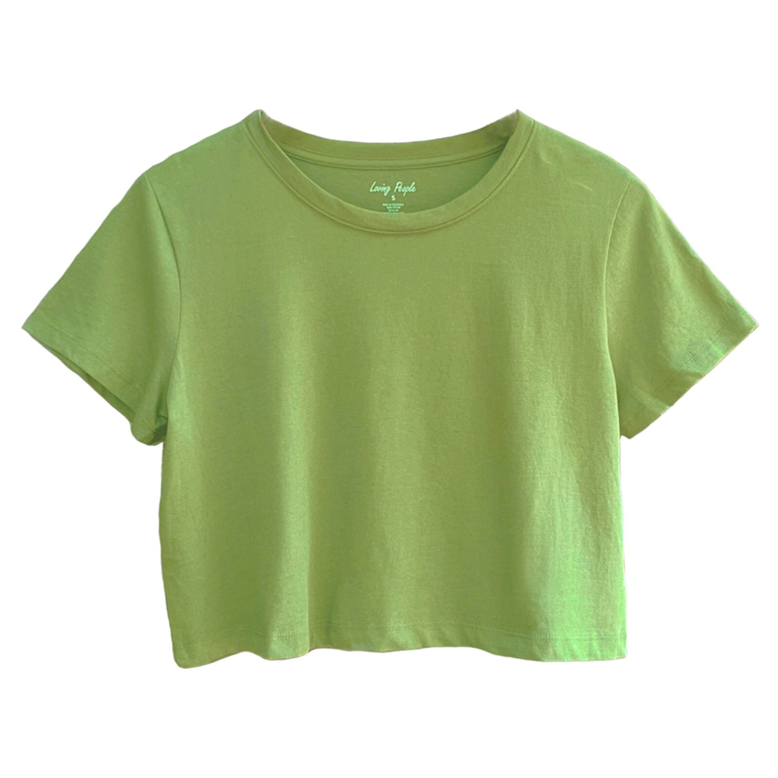 Women’s Loose Fit Crop Tops Round Neck Short Sleeve Casual 100% Cotton T-Shirts