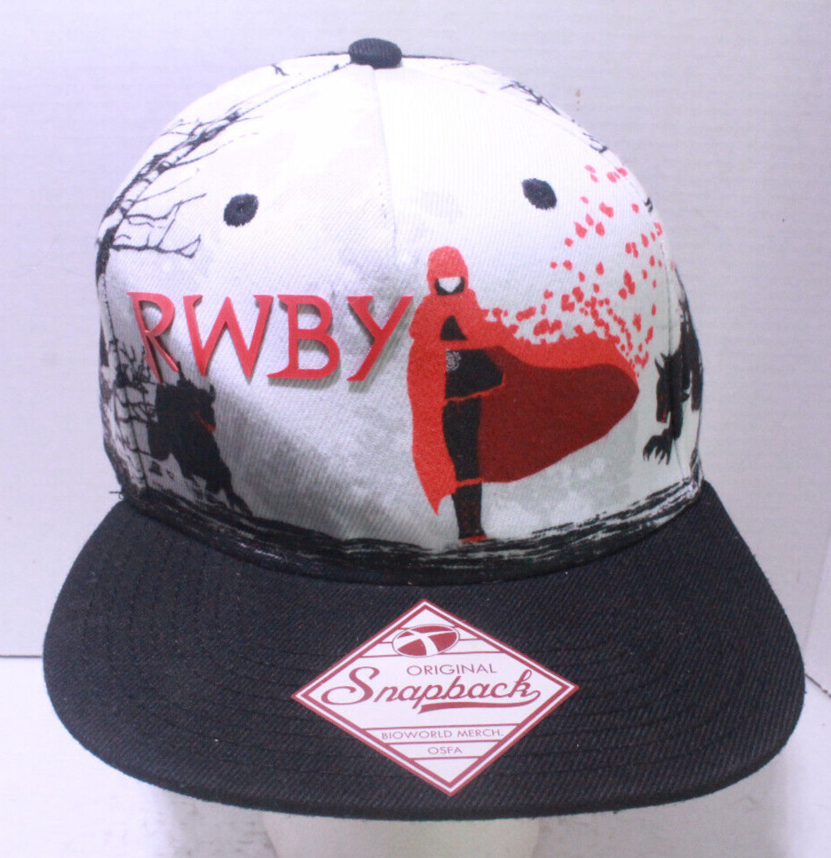 RWBY Anime Rooster Teeth Embroidered Snapback Adjustable Hat Cap Red White Black