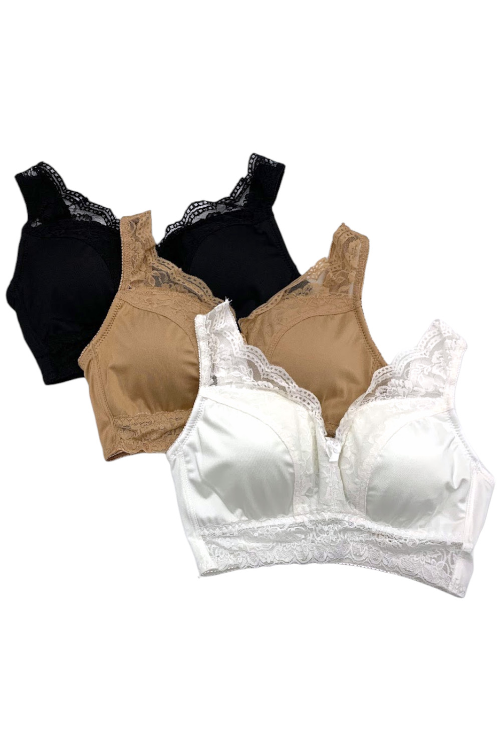 Rhonda Shear 3-pack Pin-Up Bra w/ Removable Pads Neutrals