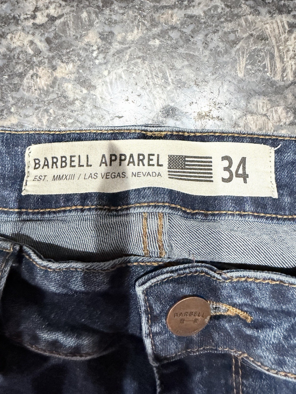 Barbell Apparel Jeans Men’s 34 Blue Stretch Bootcut Athletic Fit