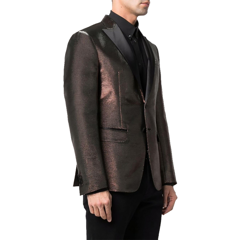 DSQUARED2 Blazer Jacket Two Tone Metallic Silk Bronze Size 48 – RP £1895.00