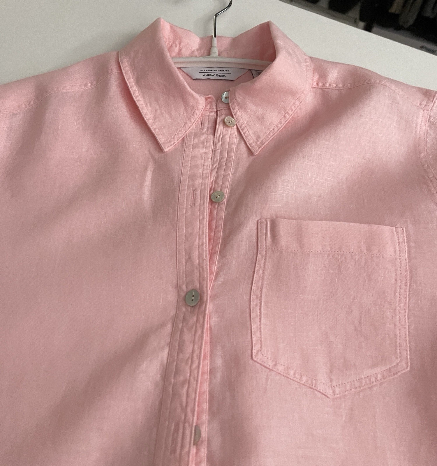 Los Angeles Atelier & other stories Pink Linen Woman’s Shirt Size 2