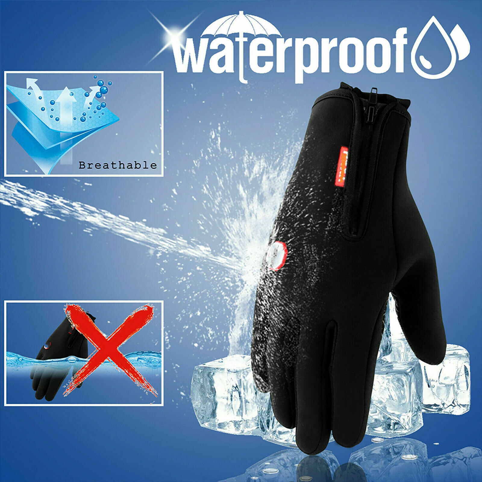 Thermal Waterproof Winter Gloves Touch Screen Warm Mittens Men Women Wholesale