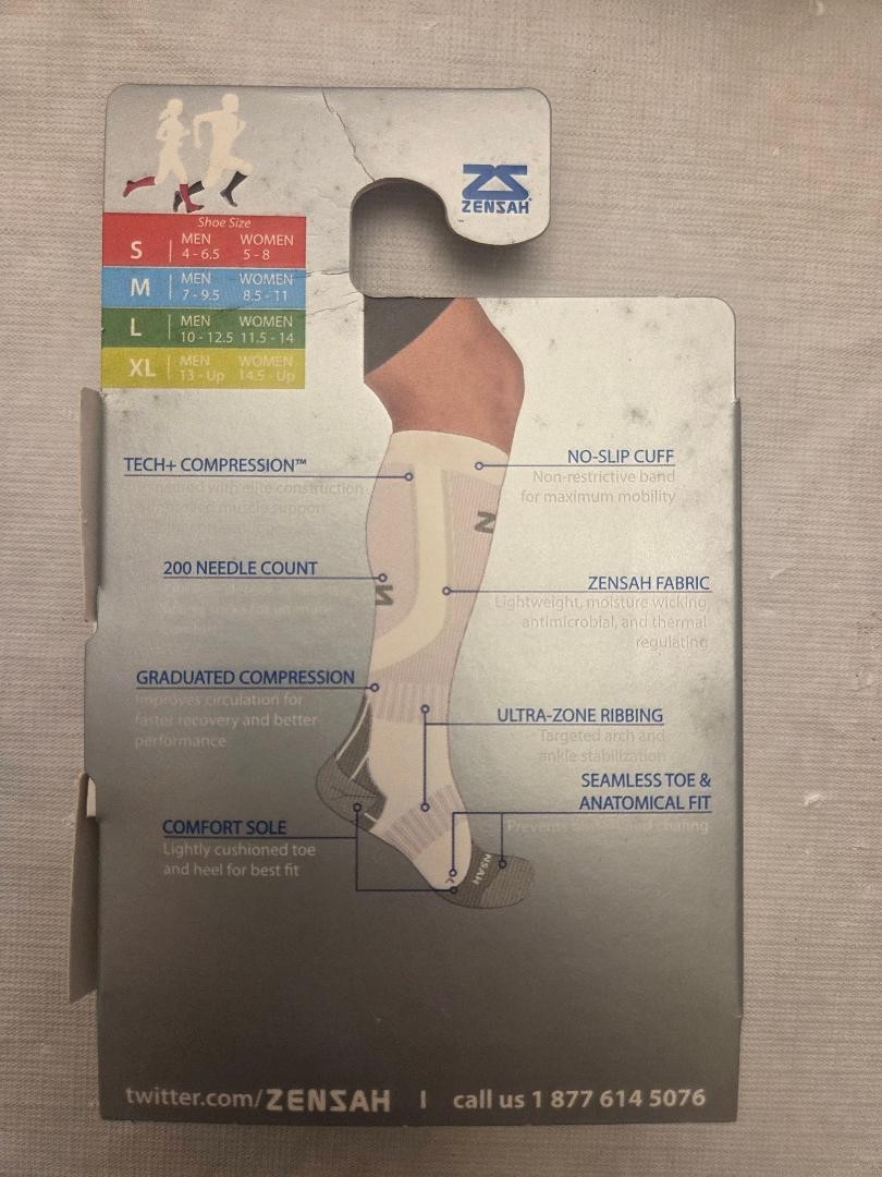 Zensah Tech+ PLUS ARGYLE Compression Socks Pick Size & Color